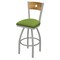 Holland Bar Stool Co 30" Swivel Counter Stool, Nickel Finish, Med Back, Canter Kiwi Green Seat 83030ANMedMplB009 - alternate 1